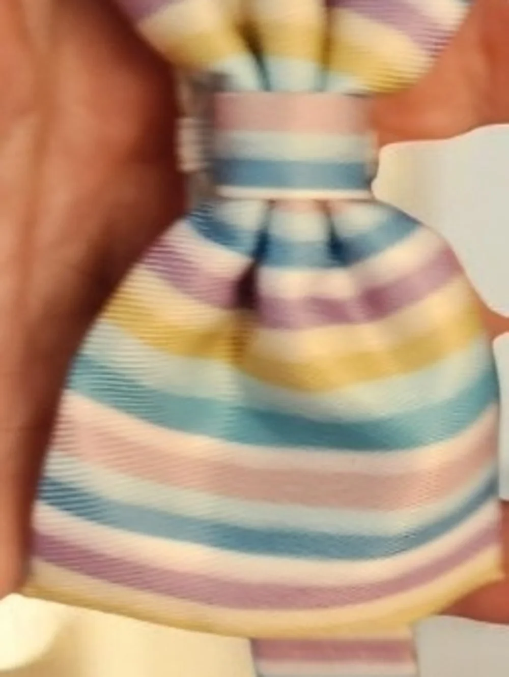 Adjustable Pastel Stripe Bow Collar